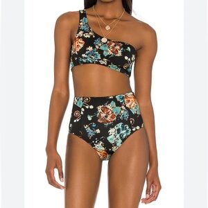 Ulla Johnson Black Floral Bikini Set